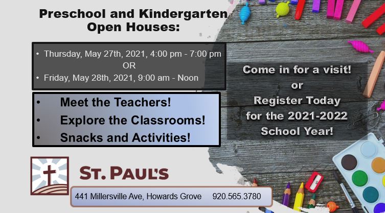 PreK and Kindergarten Open House!